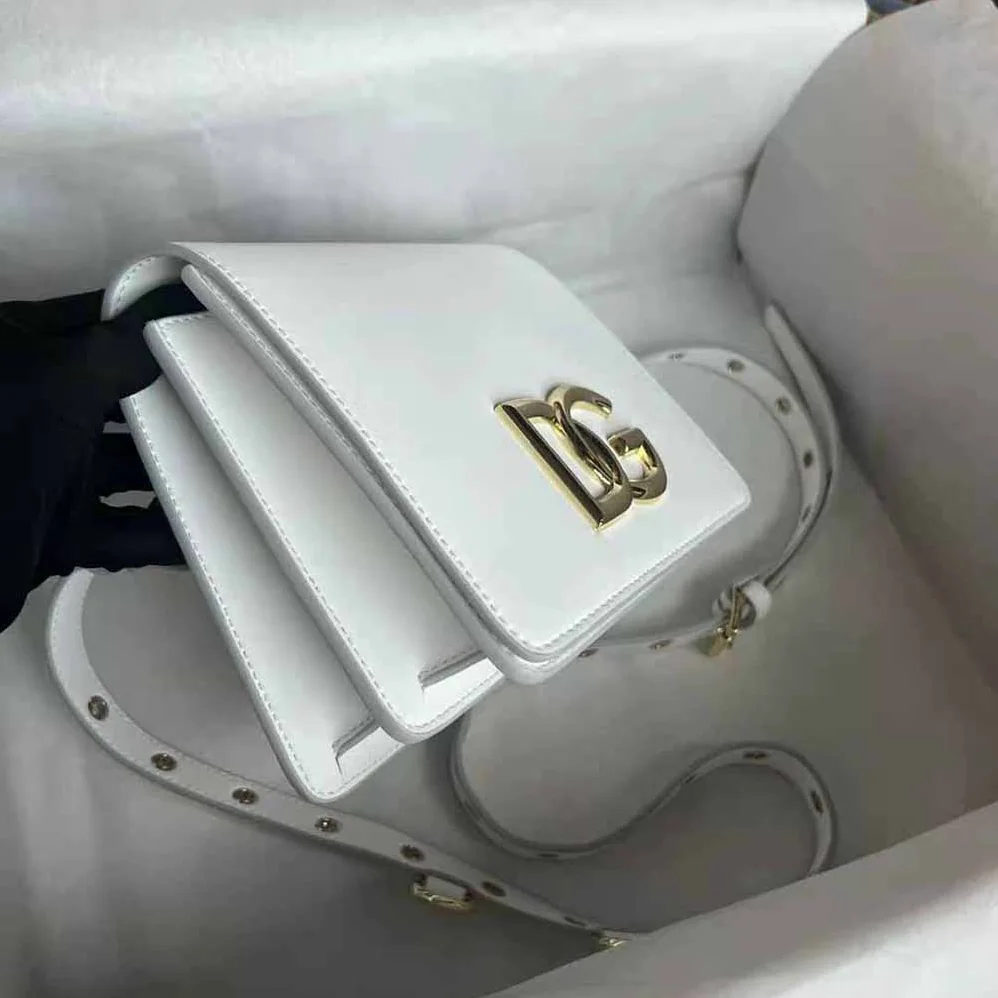 Dolce Gabbana D&G Calfskin Crossbody 3.5 Bag for Women in White