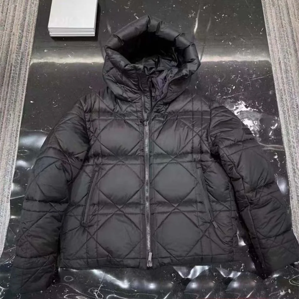 Dior Cannage Hooded Down Jacket Black Technical Fabric for Women Dior Cannage Hooded Down Jacket Black Technical Fabric for Women