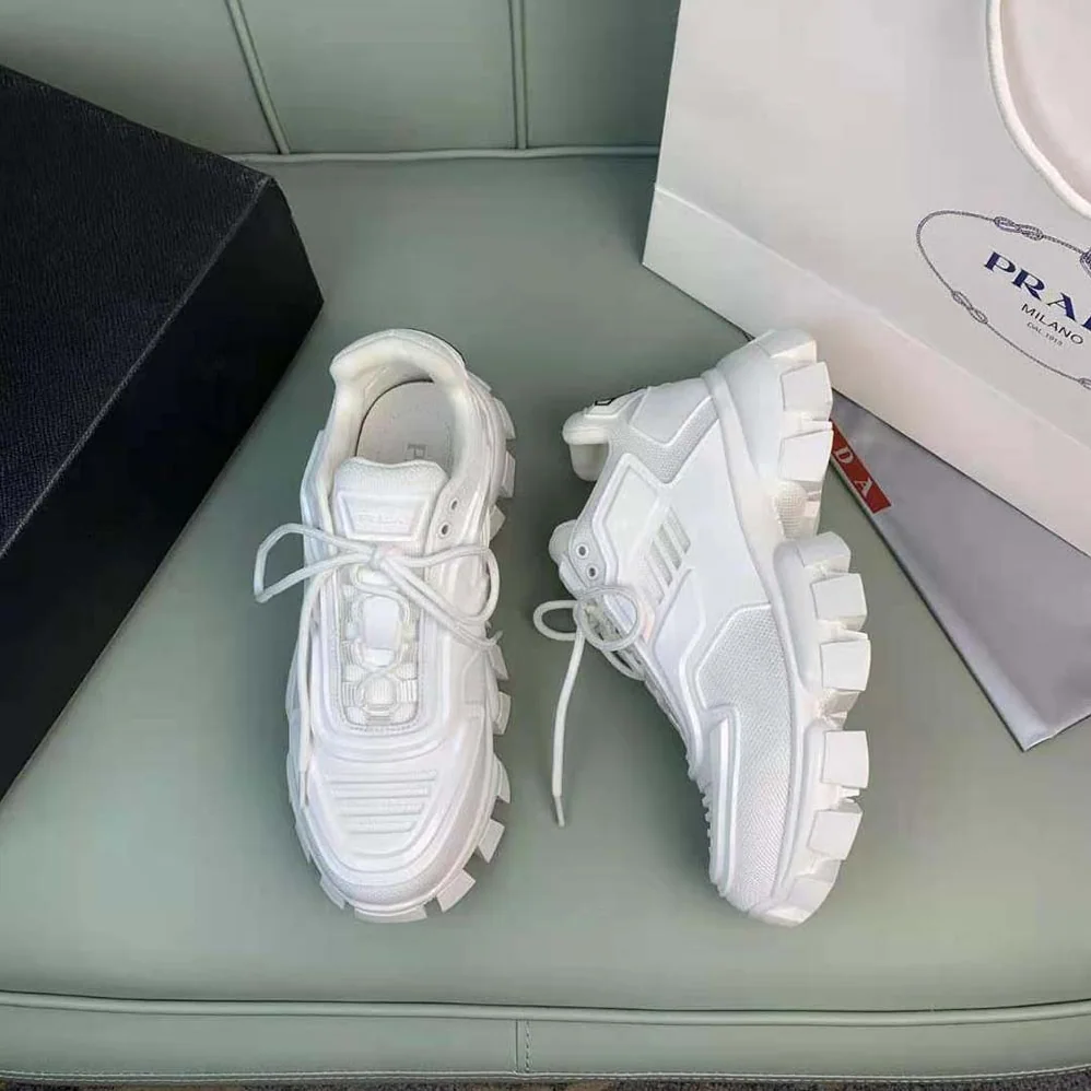 Prada Cloudbust Thunder Sneakers for Women in White Prada Cloudbust Thunder Sneakers for Women in White