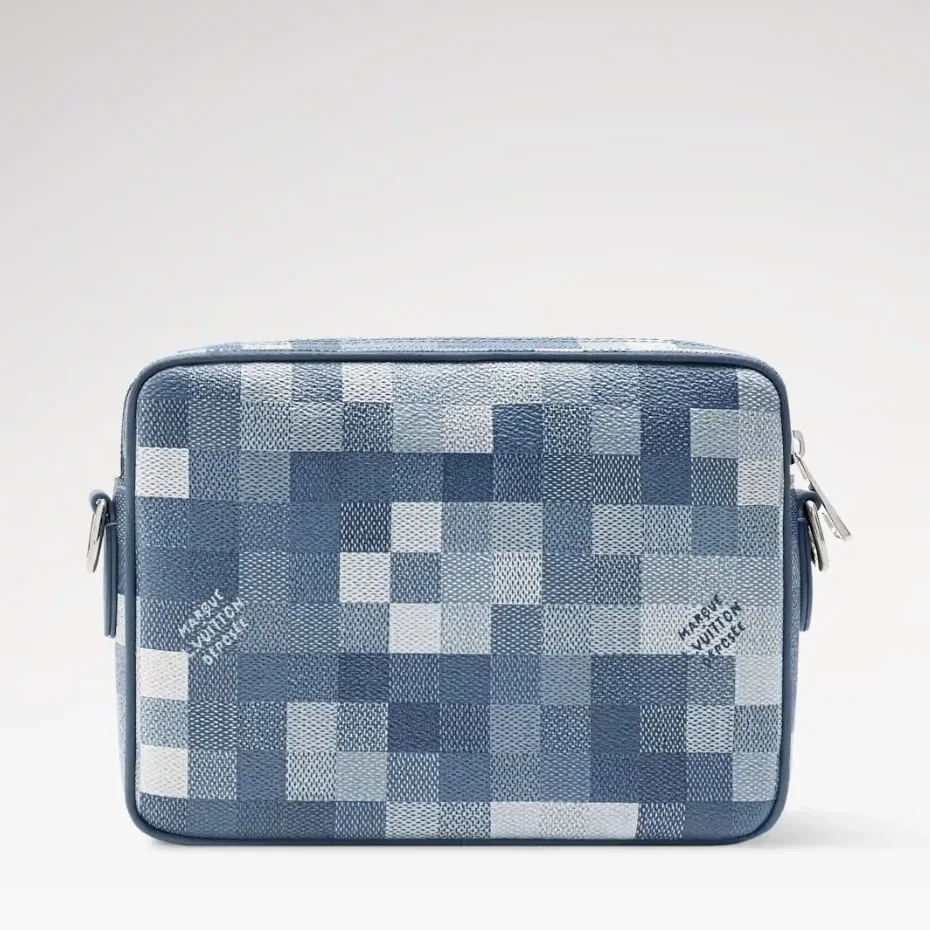 Louis Vuitton Nil Crossbody Bag / Indigo Blue Damoflage Silver Hardware