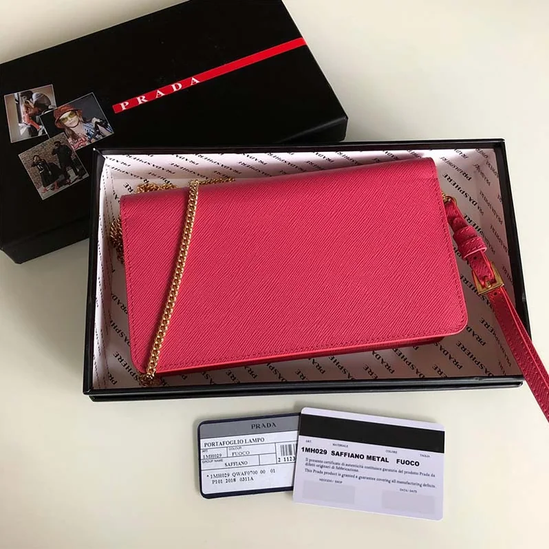 Prada Saffiano Leather Mini Bag for Women in Pink
