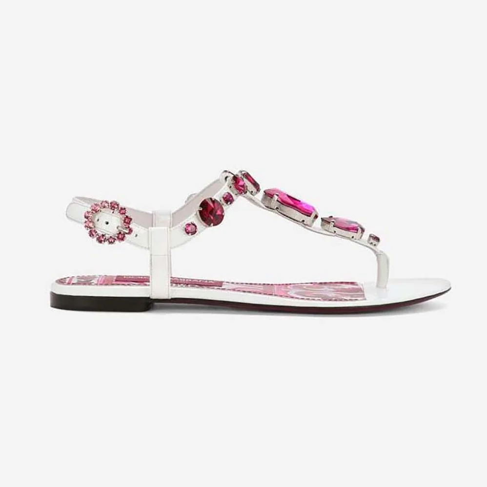 Dolce Gabbana D&G Patent Leather Thong Sandals for Women Dolce Gabbana D&G Patent Leather Thong Sandals for Women