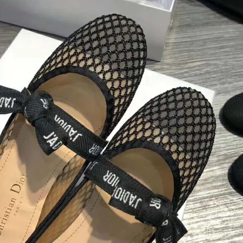 Dior Shoes Miss J'Adior Mesh Ballet Pump for Women in Black Dior Shoes Miss J'Adior Mesh Ballet Pump for Women in Black