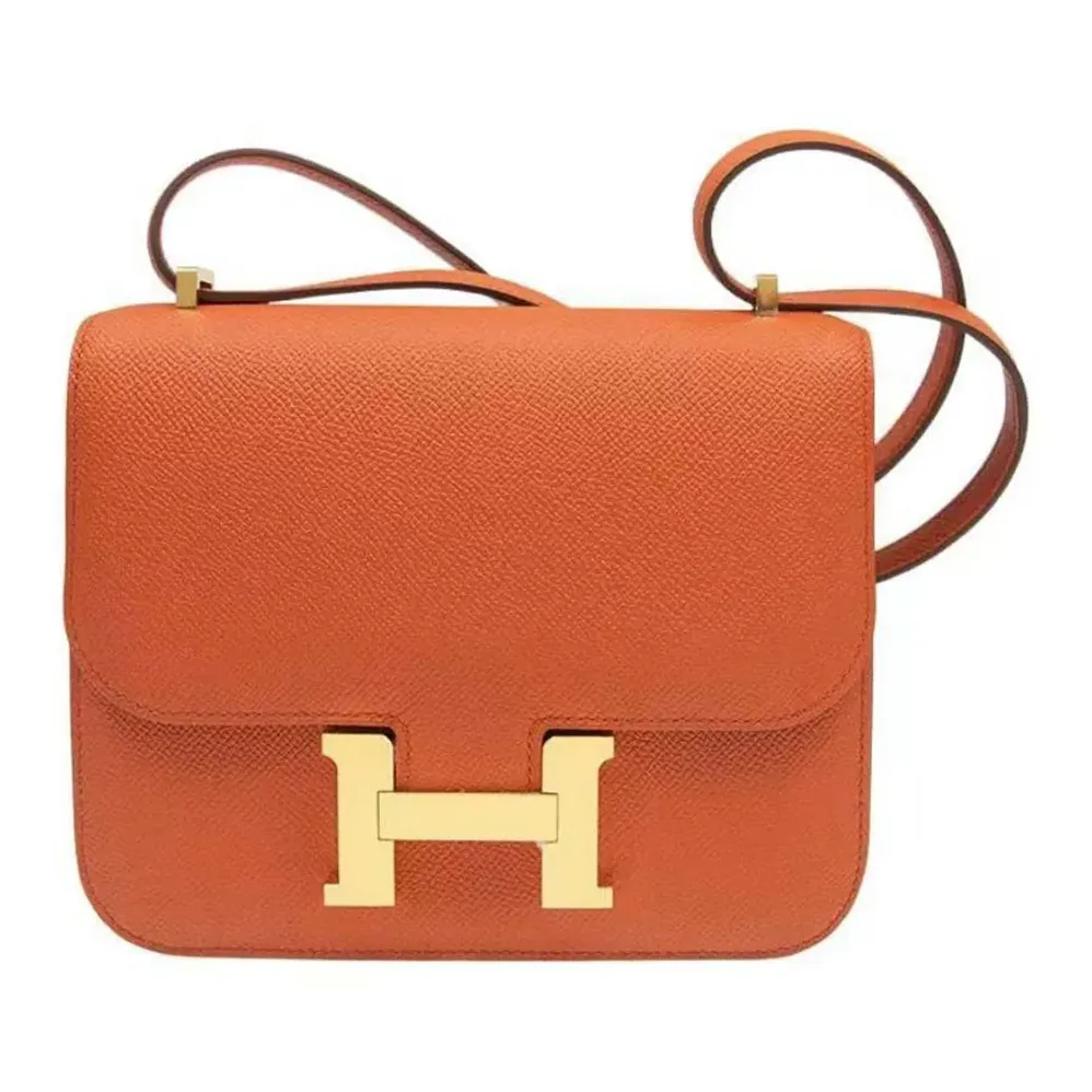 Hermes Constance 24 Bag Epsom Leather for Women in Orange/Gold