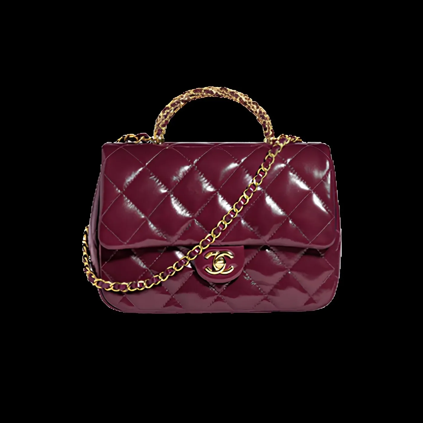 Chanel Flap Bag Medium Crossbody in Burgundy Gold Hardware