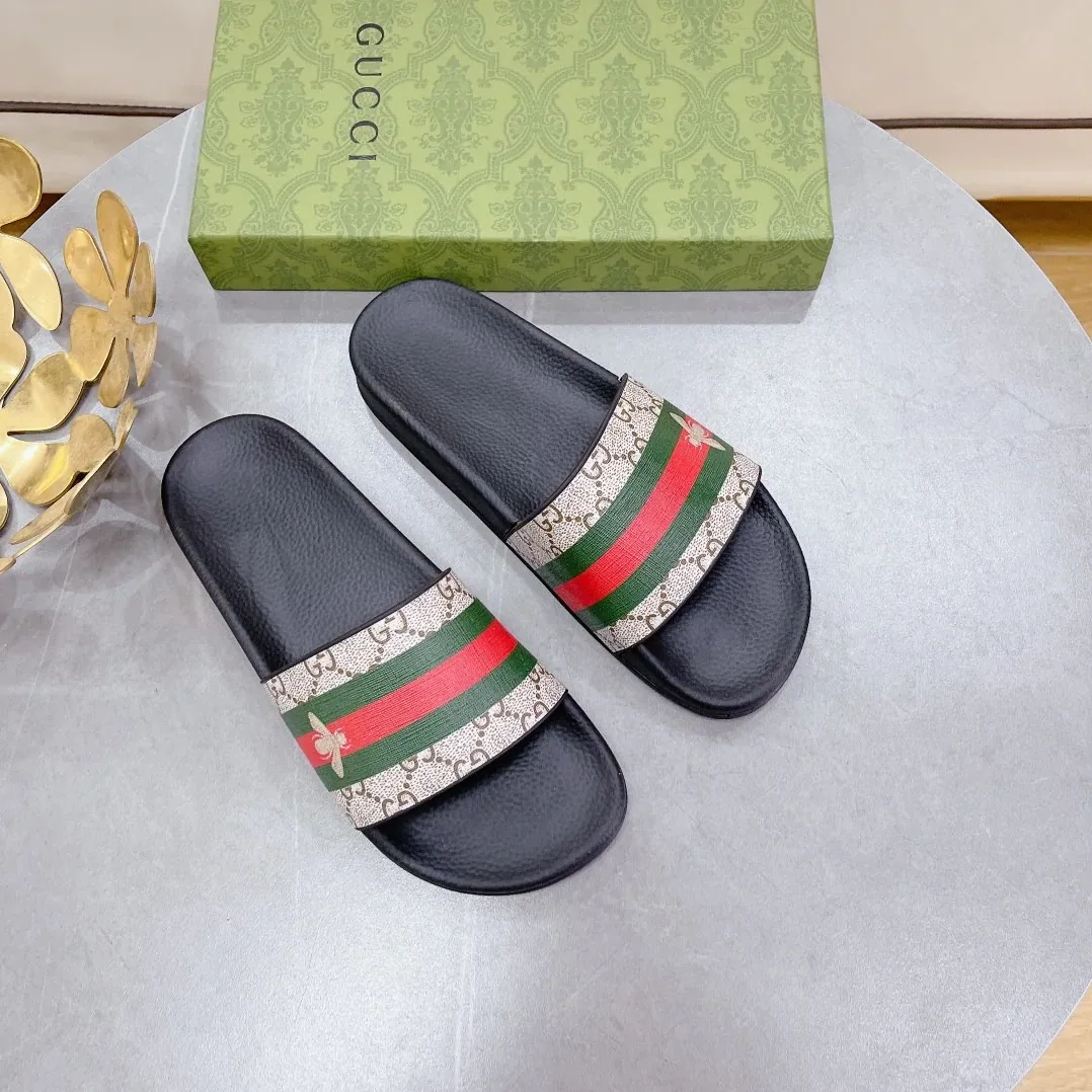 Gucci GG Slide Sandal With Bee Web Black for Women Gucci GG Slide Sandal With Bee Web Black for Women