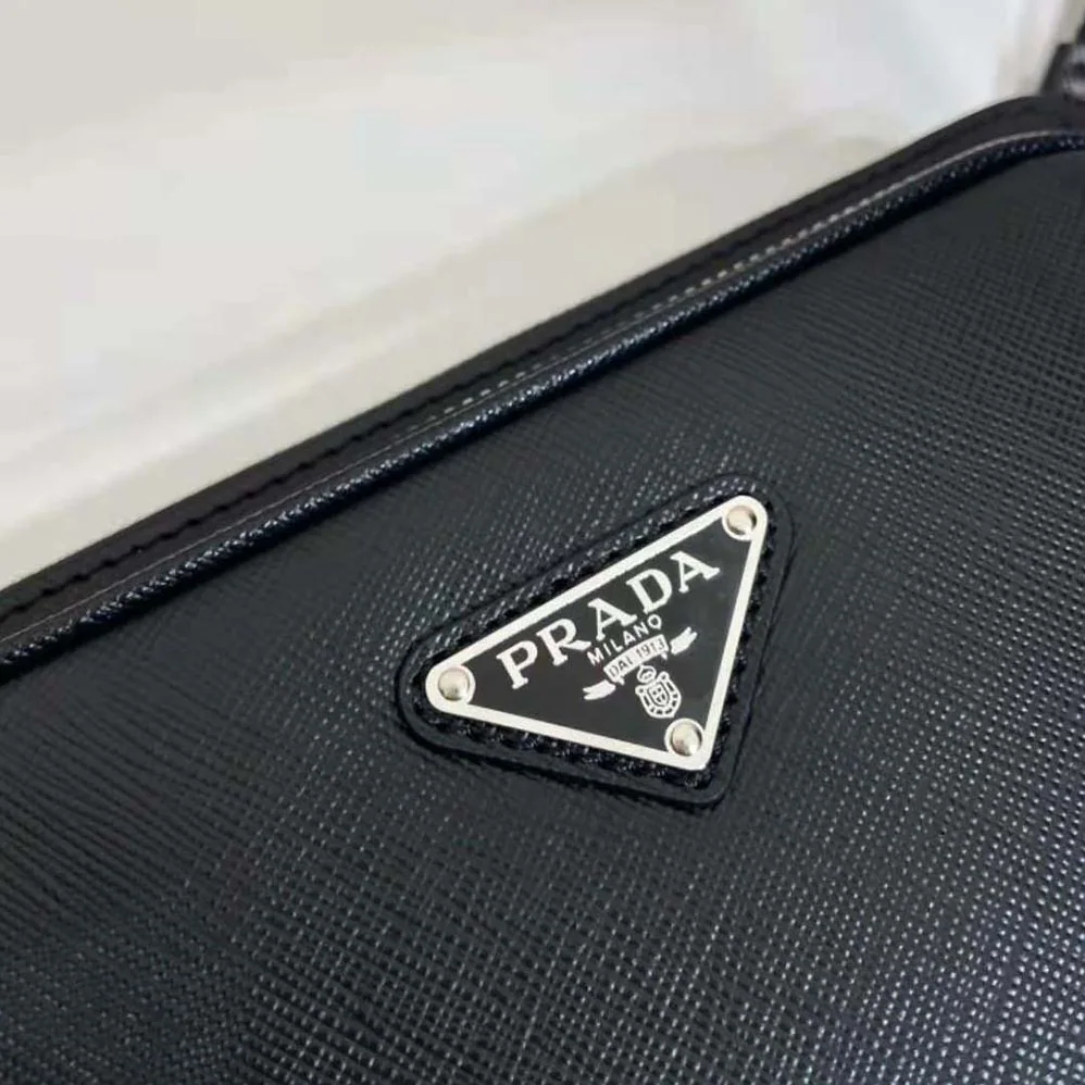 Prada Saffiano Leather Belt Bag for Men in Black Prada Saffiano Leather Belt Bag for Men in Black