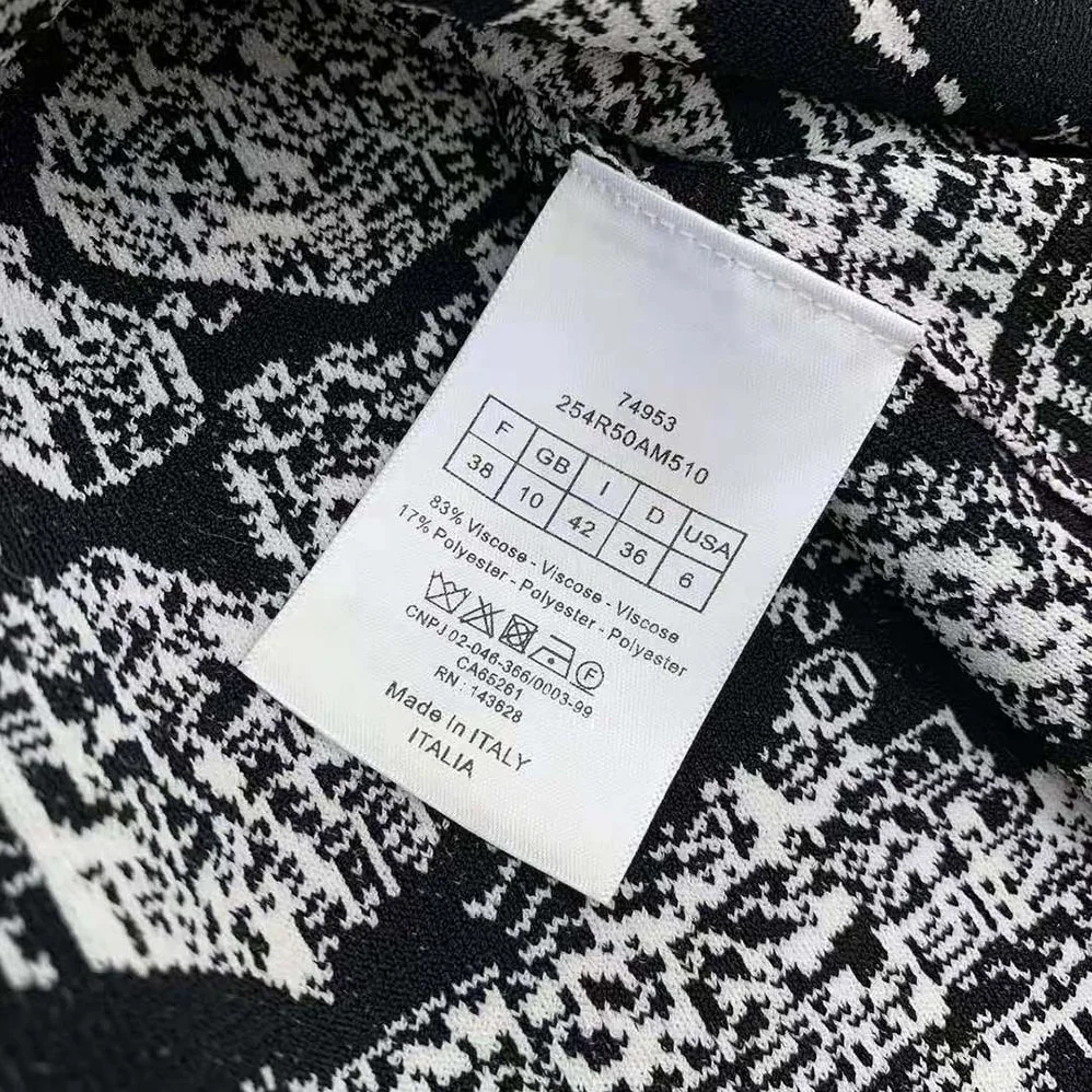 Dior Short Dress White and Black Technical Mesh with Plan De Paris Motif for Women