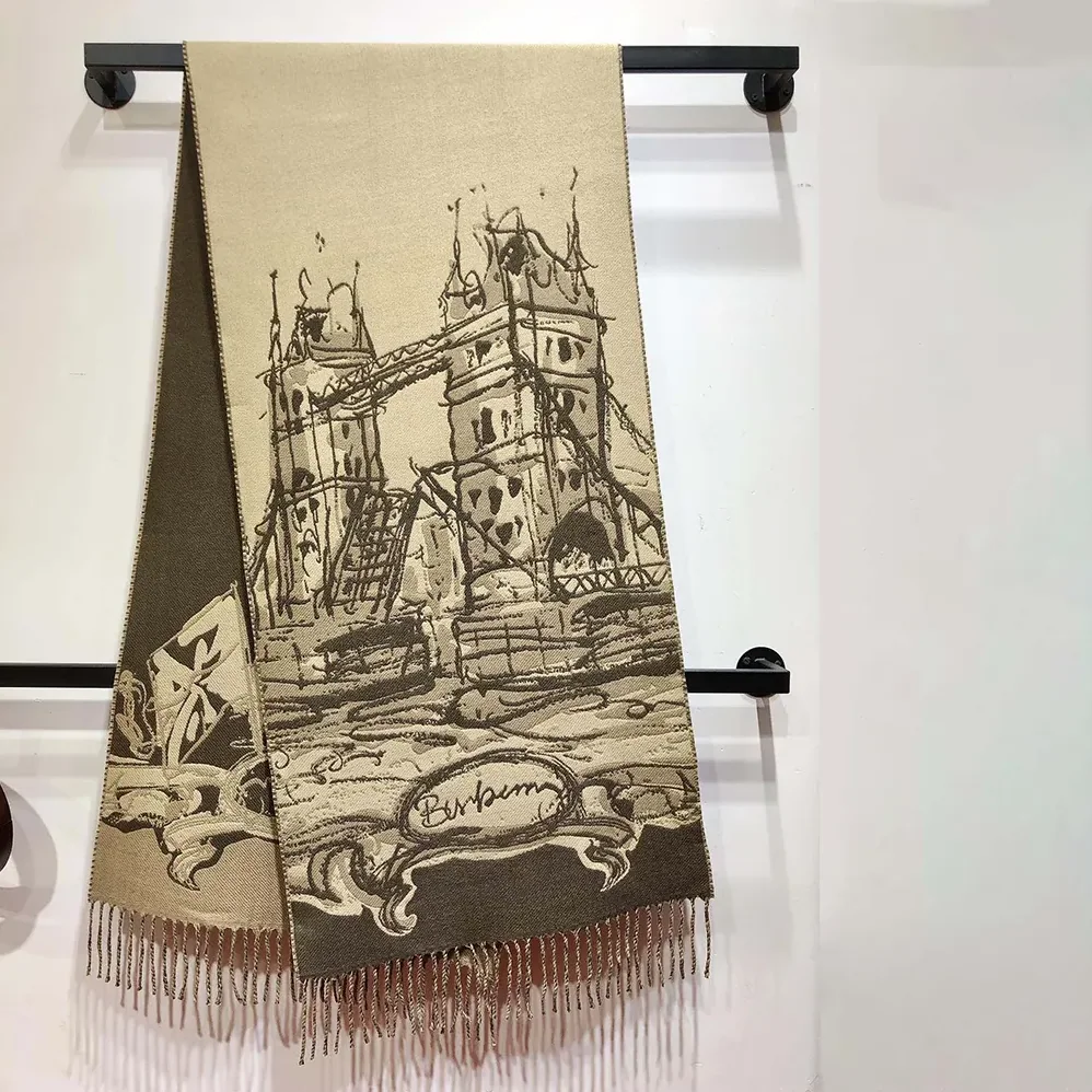 Burberry Tower Bridge Cashmere Scarf for Unisex