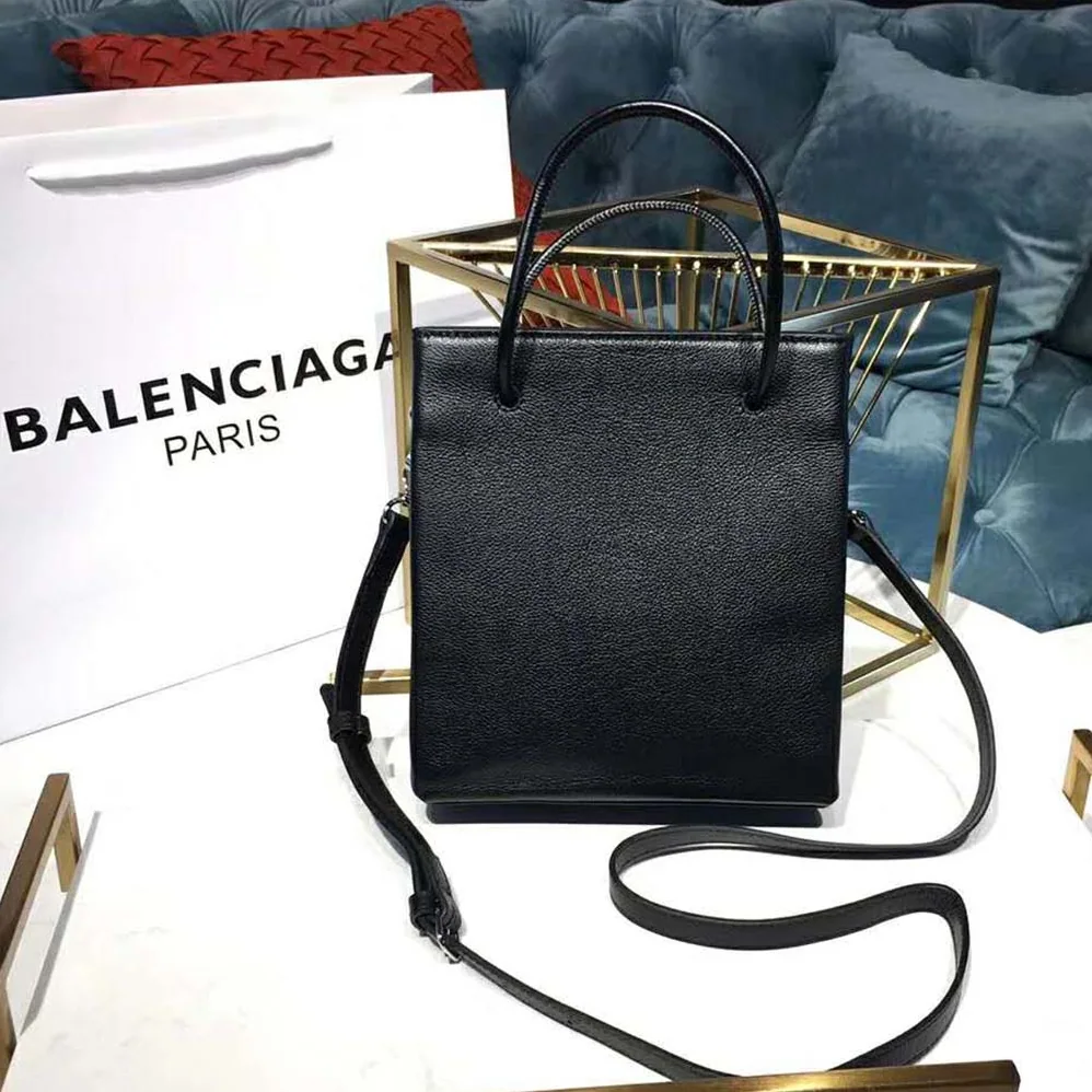 Balenciaga Shooping Tote XXS Small Natural Grain Calfskin for Women in Black