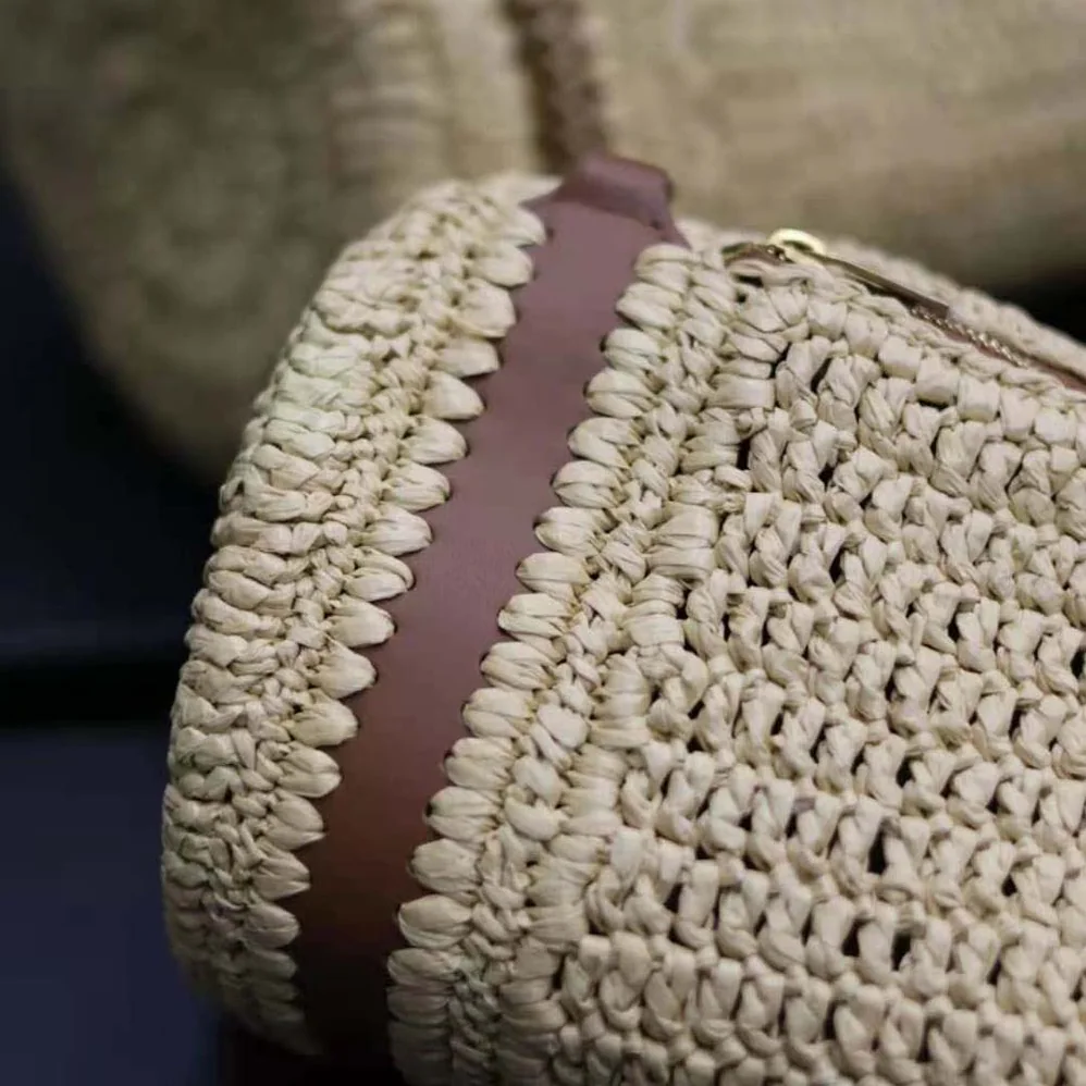 Saint Laurent YSL Cassandre Small Cylindric Bag in Raffia and Vegetable for Women in tanned Leather Saint Laurent YSL Cassandre Small Cylindric Bag in Raffia and Vegetable for Women in tanned Leather