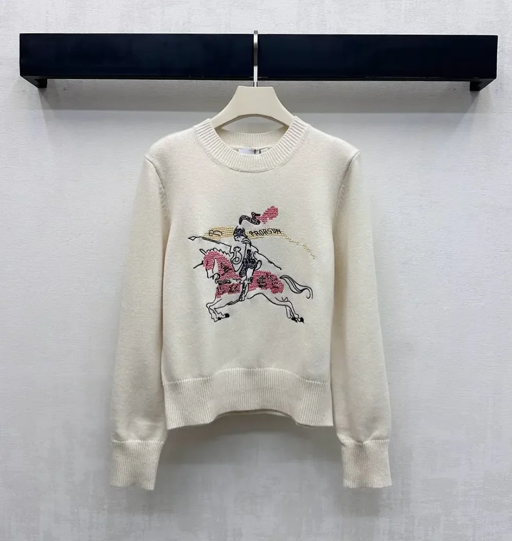 Burberry Cross Stitch EKD Wool Cashmere Sweater for Men in White