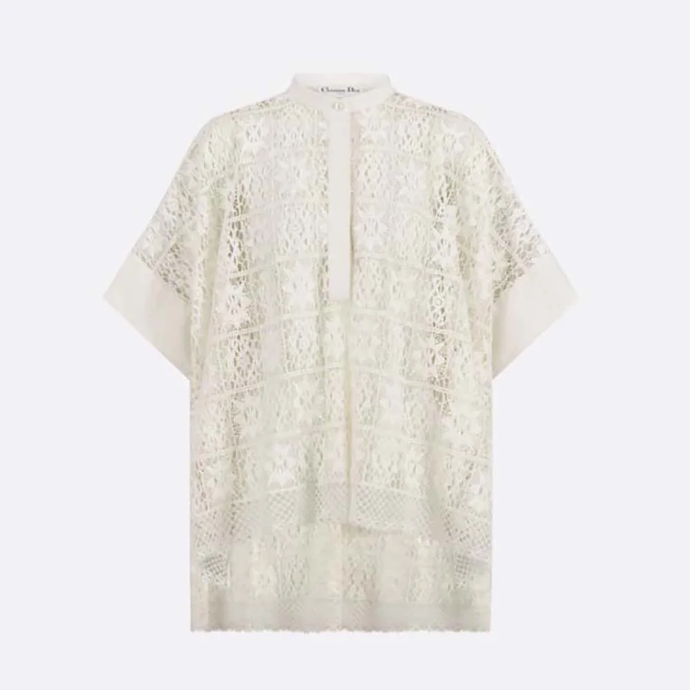 Dior Blouse Ecru Technical Cotton Lace for Women Dior Blouse Ecru Technical Cotton Lace for Women