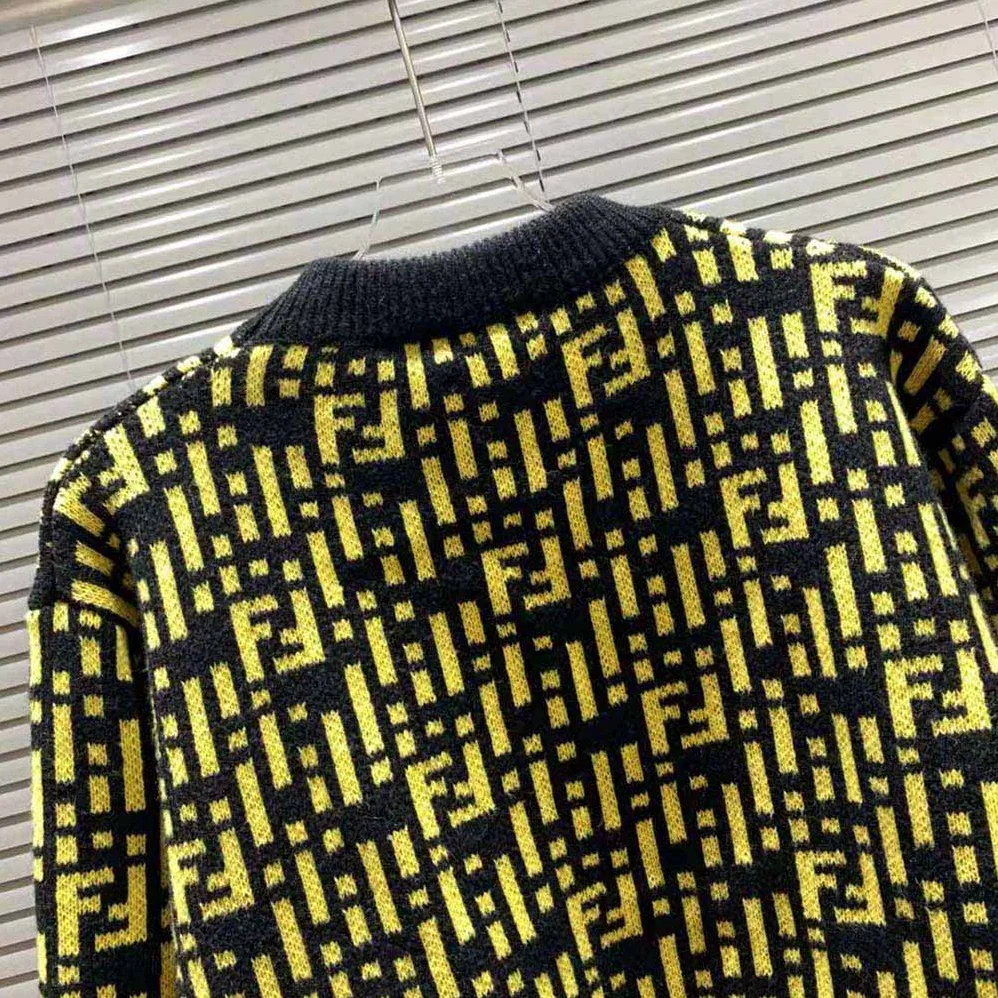 Fendi Regular-Fit Crew Neck Sweater for Women in Yellow Fendi Regular-Fit Crew Neck Sweater for Women in Yellow