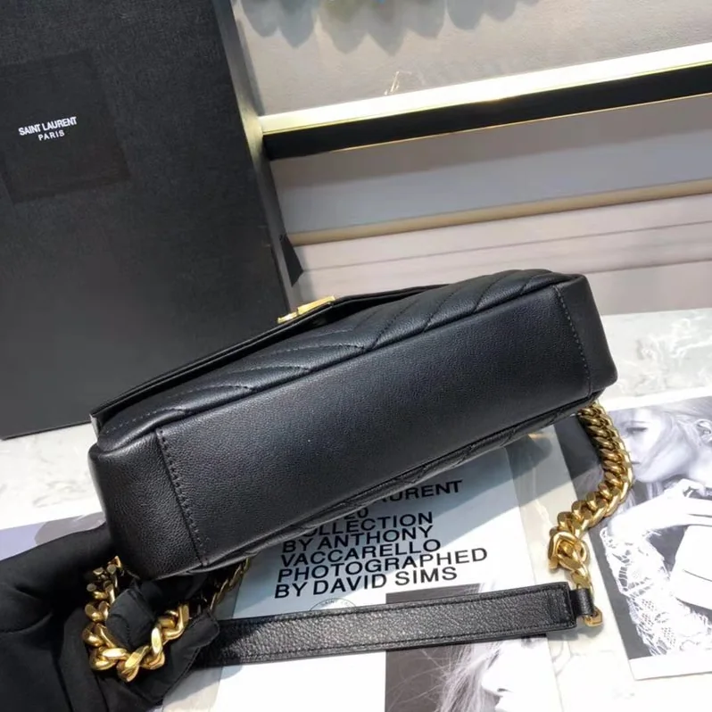 Saint Laurent YSL Classic Medium College Bag Matelasse Leather in Black