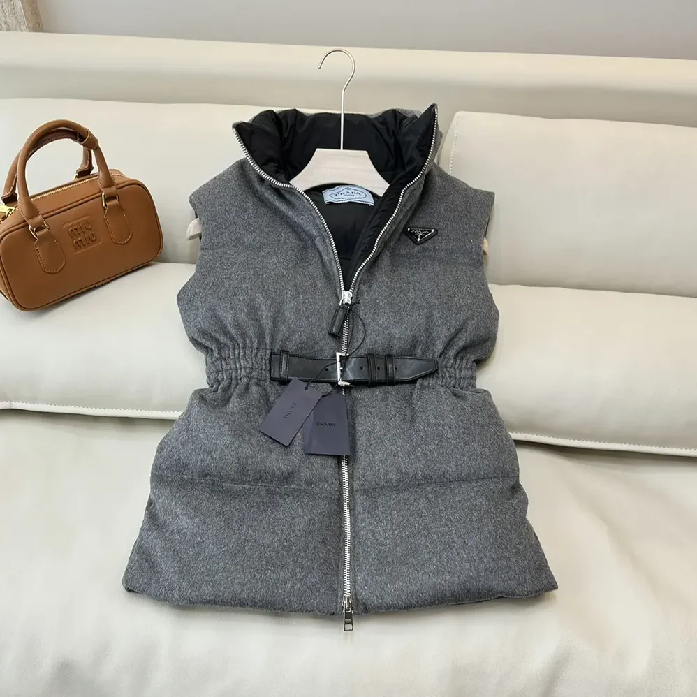 Prada Loden Down Vest for Women in Grey