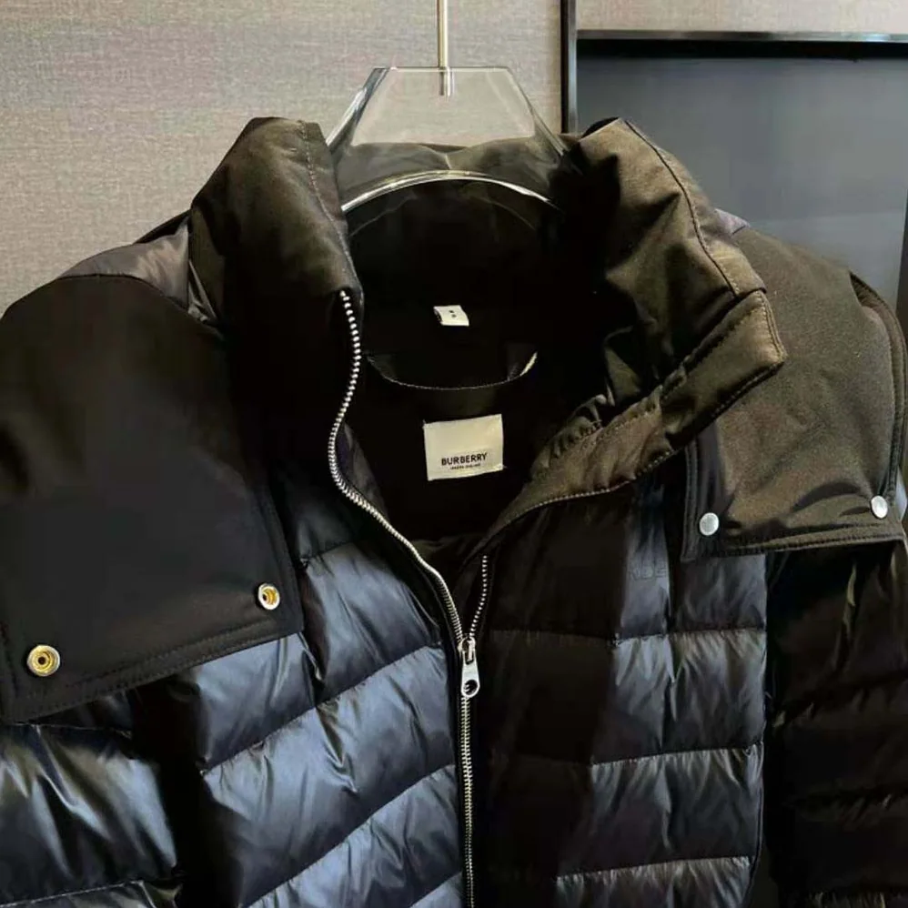 Burberry Contrast Hood Nylon Belted Puffer Jacket for Women