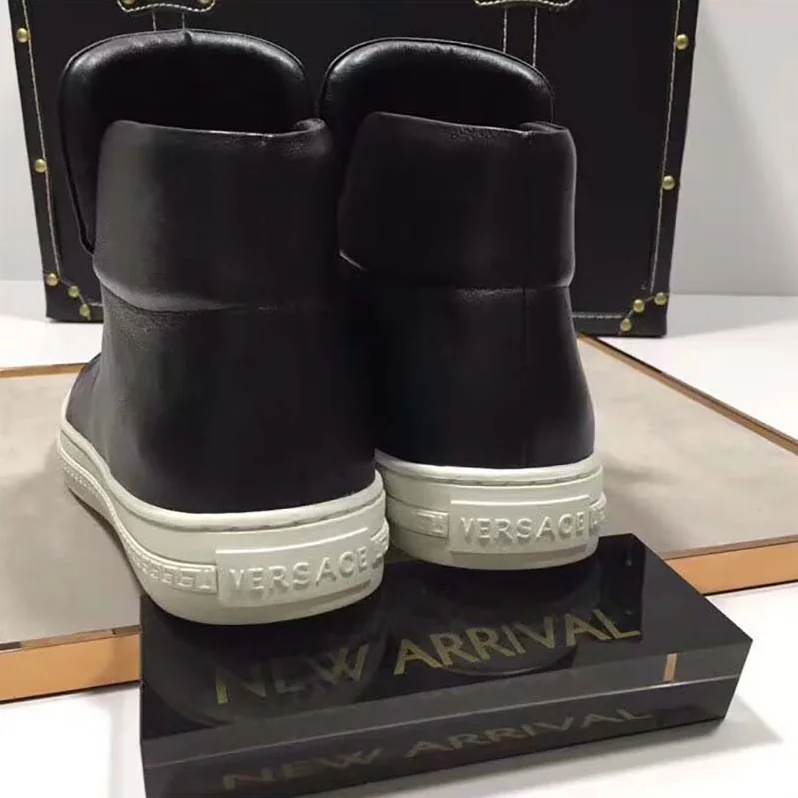 Versace Shoes Palazzo High-Top Sneakers for Men in Black