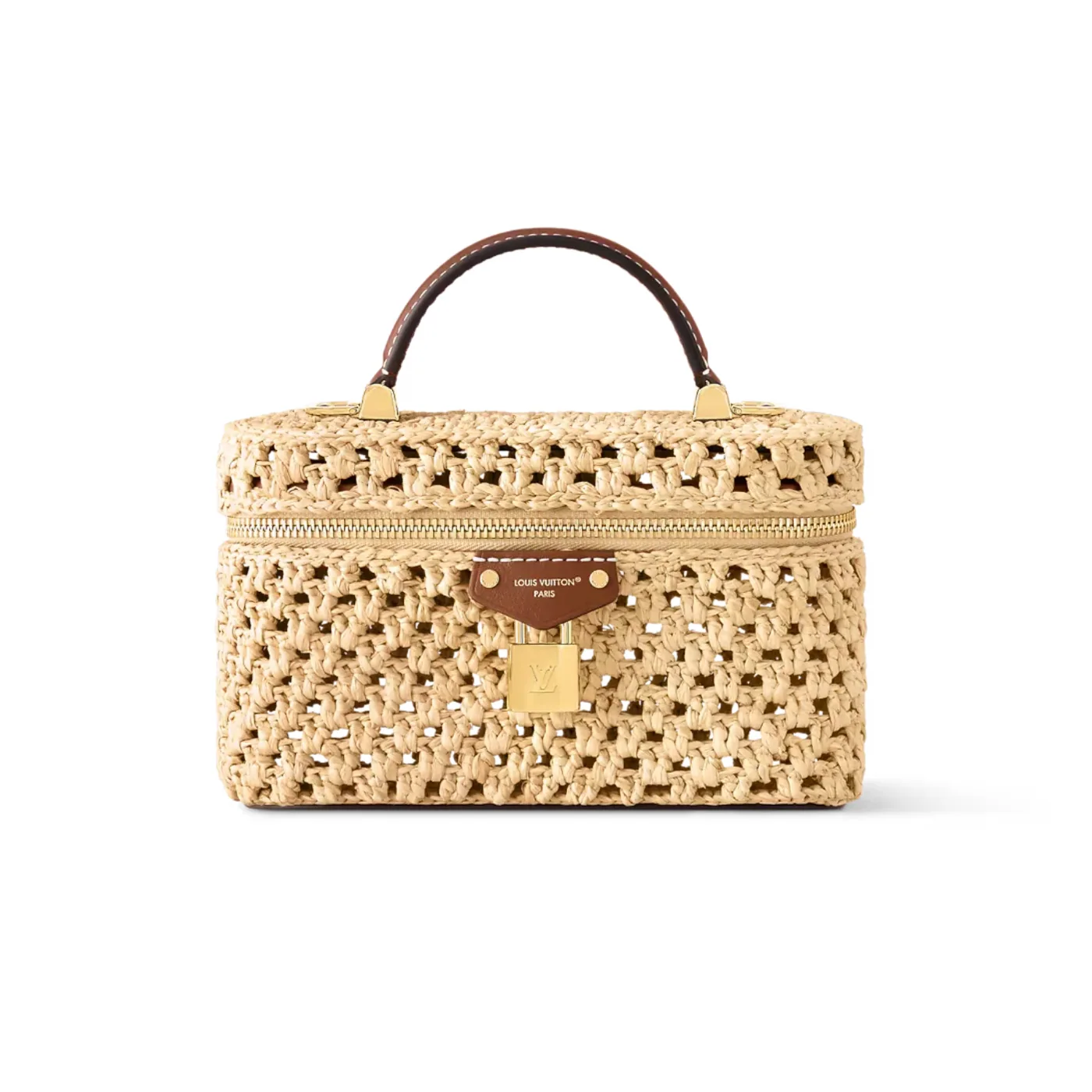 Louis Vuitton Vanity Chain Pouch / Natural Tan Raffia Gold Hardware