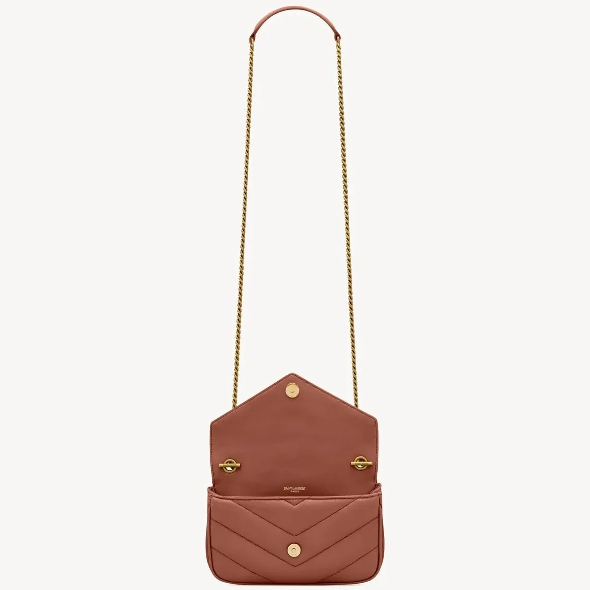 Saint Laurent Loulou Mini Shoulder Bag in Hortensia Gold Hardware Saint Laurent Loulou Mini Shoulder Bag in Hortensia Gold Hardware
