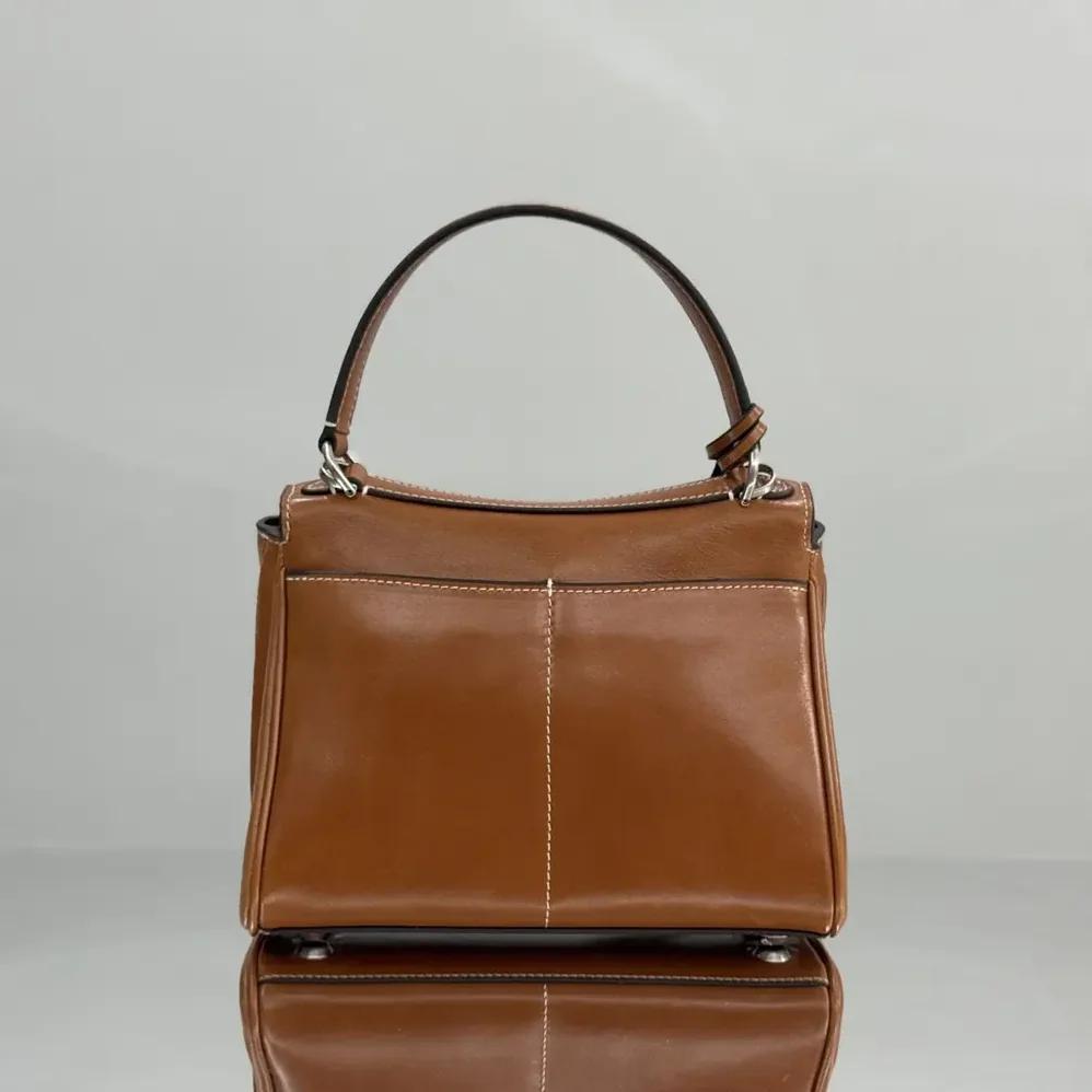 Balenciaga Rodeo Handbag Mini in Tan Cowboy Vegetable Tanned Lambskin Aged for Women in silver Hardware