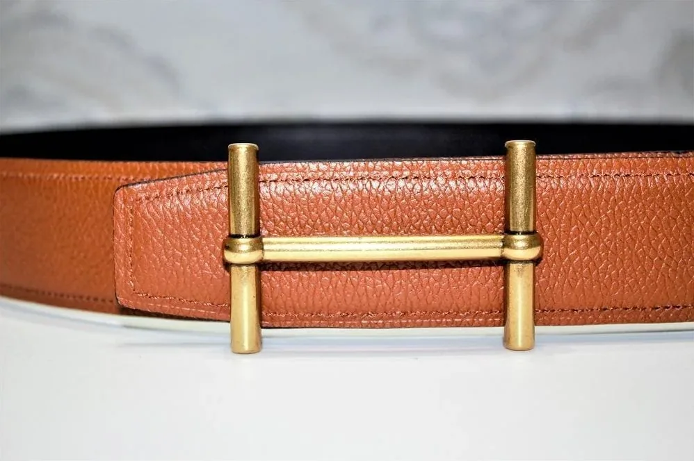 New Reversible Buckle Belt Brown&Black