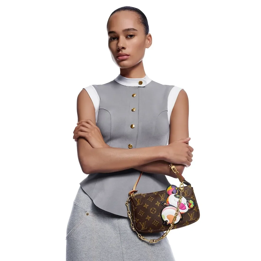 Louis Vuitton LV x TM Pochette Accessoires Shoulder Bag / Brown Monogram Canvas Gold Hardware