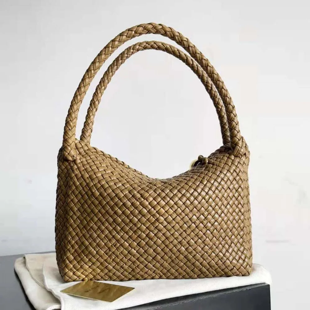 Bottega Veneta Tosca Shoulder Bag with Metallic Sphere Closure Woven for Women in Brown