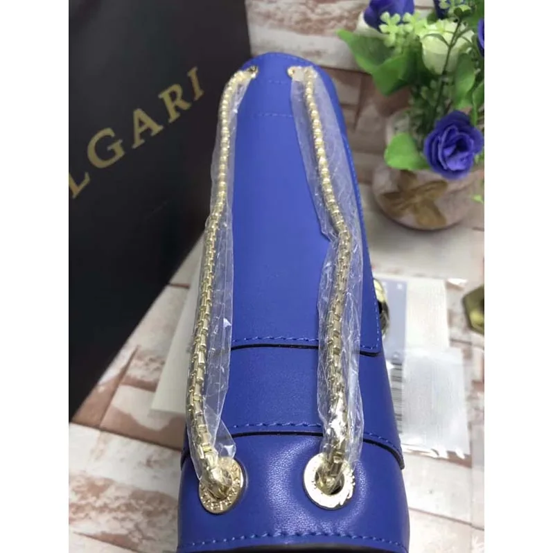 Bvlgari Serpenti Forever Medium Flap Cover Chain Bag Calfskin in Navy Bvlgari Serpenti Forever Medium Flap Cover Chain Bag Calfskin in Navy