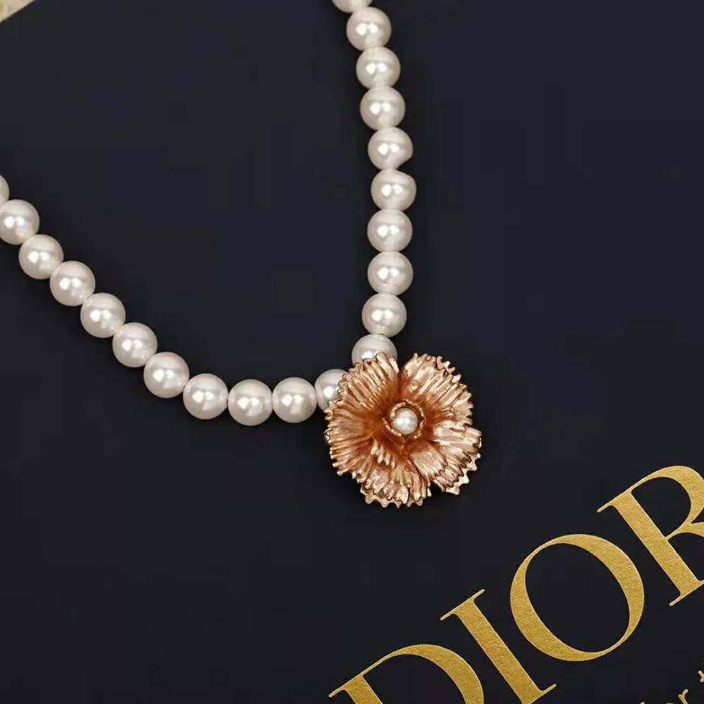 Dior D-Millefiori Necklace Matte Pink for Women in Finish Metal Dior D-Millefiori Necklace Matte Pink for Women in Finish Metal