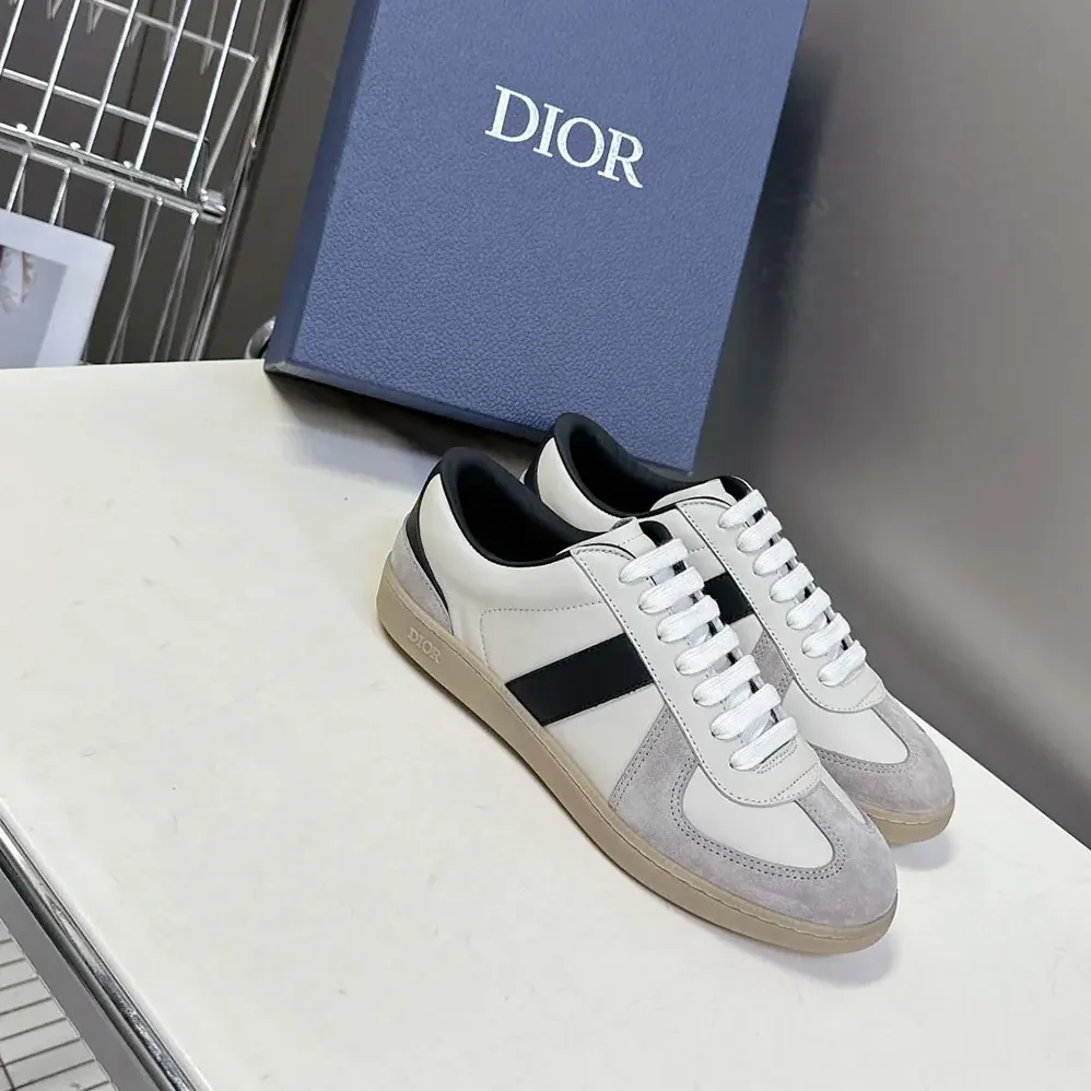 Dior B01 Matchpoint Sneaker Black and White Smooth Calfskin with Gray Suede for Men Dior B01 Matchpoint Sneaker Black and White Smooth Calfskin with Gray Suede for Men