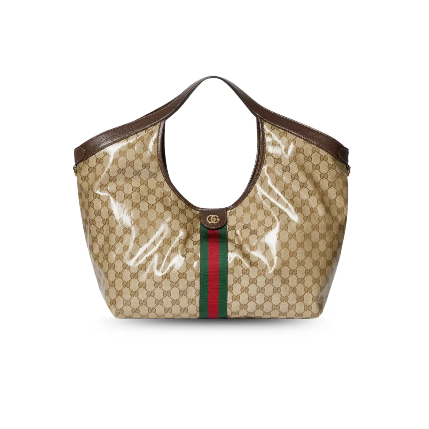 Gucci Giglio Large Tote Bag / Sand And Brown Gold Hardware