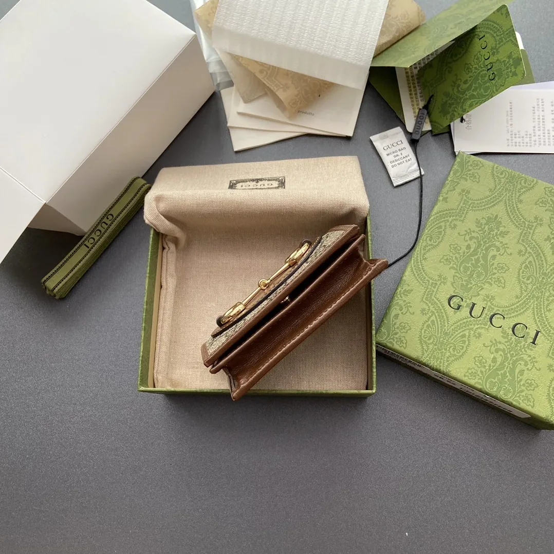 Gucci Horsebit 1955 Card Case Wallet Brown / Gucci Horsebit 1955 Card Case Wallet Brown /