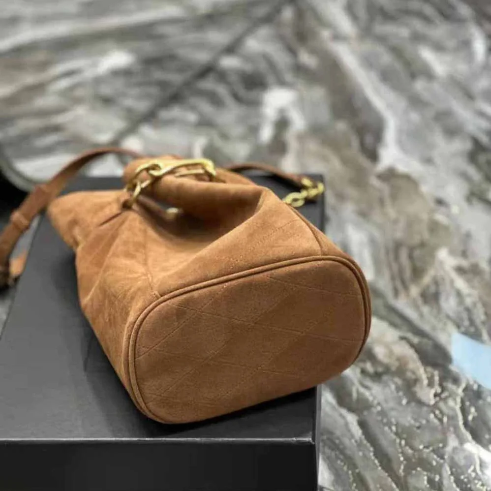 Saint Laurent YSL Le Maillon Bucket Bag in Suede for Women Saint Laurent YSL Le Maillon Bucket Bag in Suede for Women