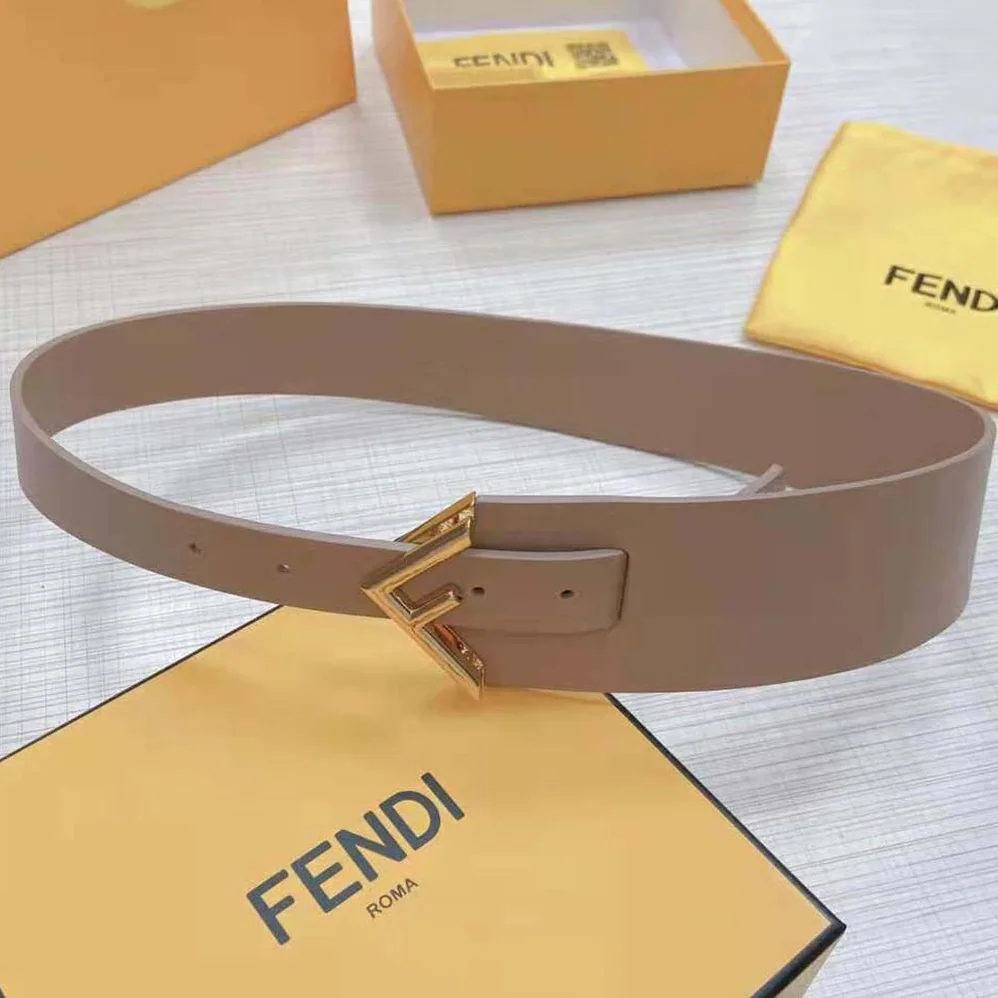 Fendi Beige Leather Belt for Women