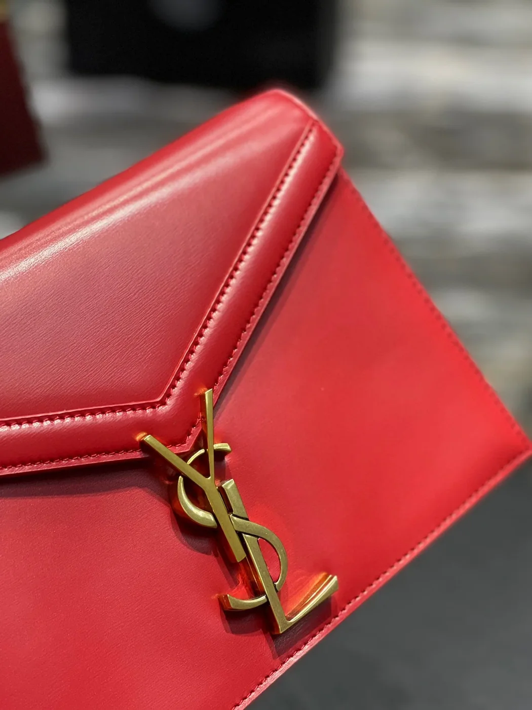 Saint Laurent Cassandra Medium Shoulder Bag in Red Gold Hardware Saint Laurent Cassandra Medium Shoulder Bag in Red Gold Hardware