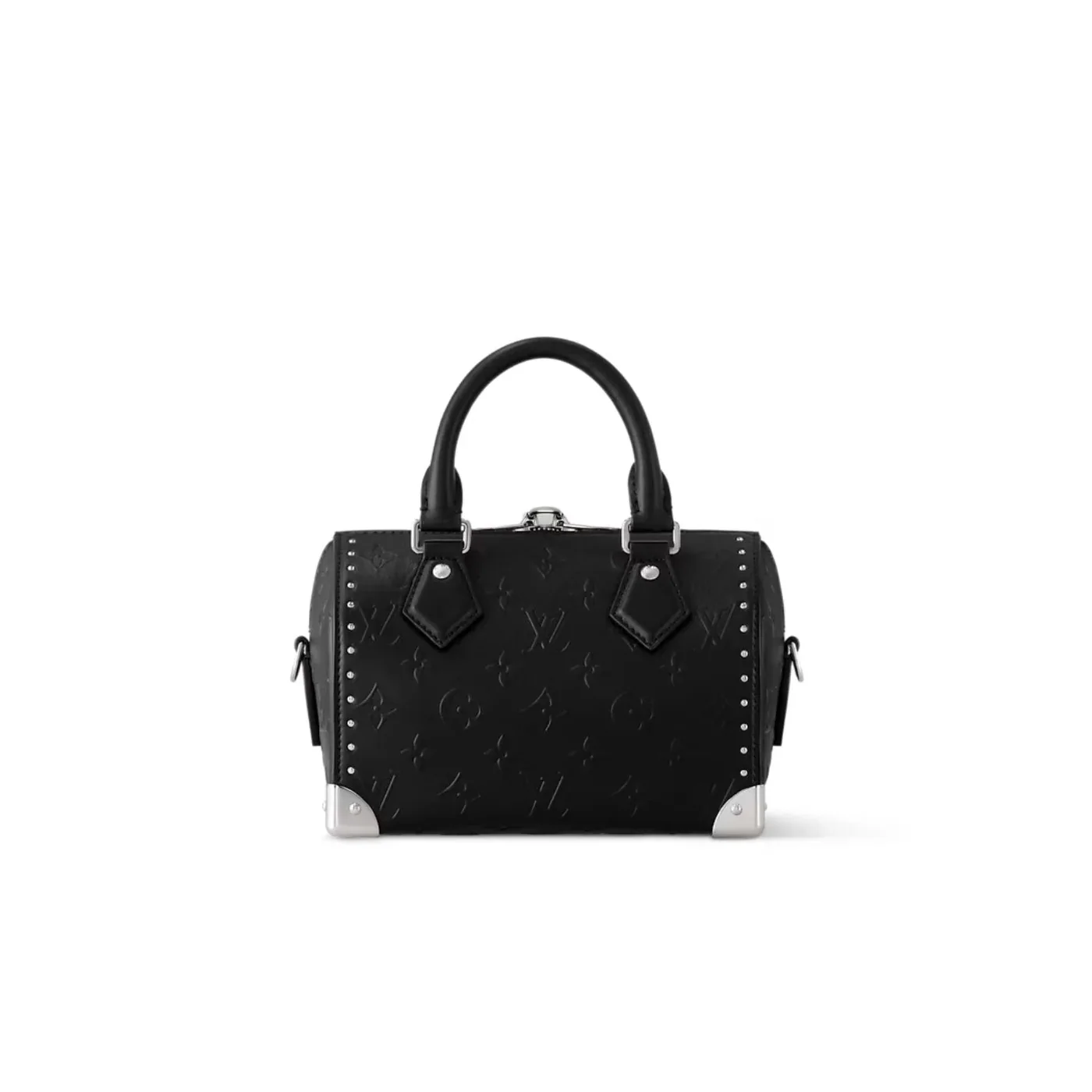 Louis Vuitton Speedy Trunk 20 Top Handle Bag in Black Silver Hardware
