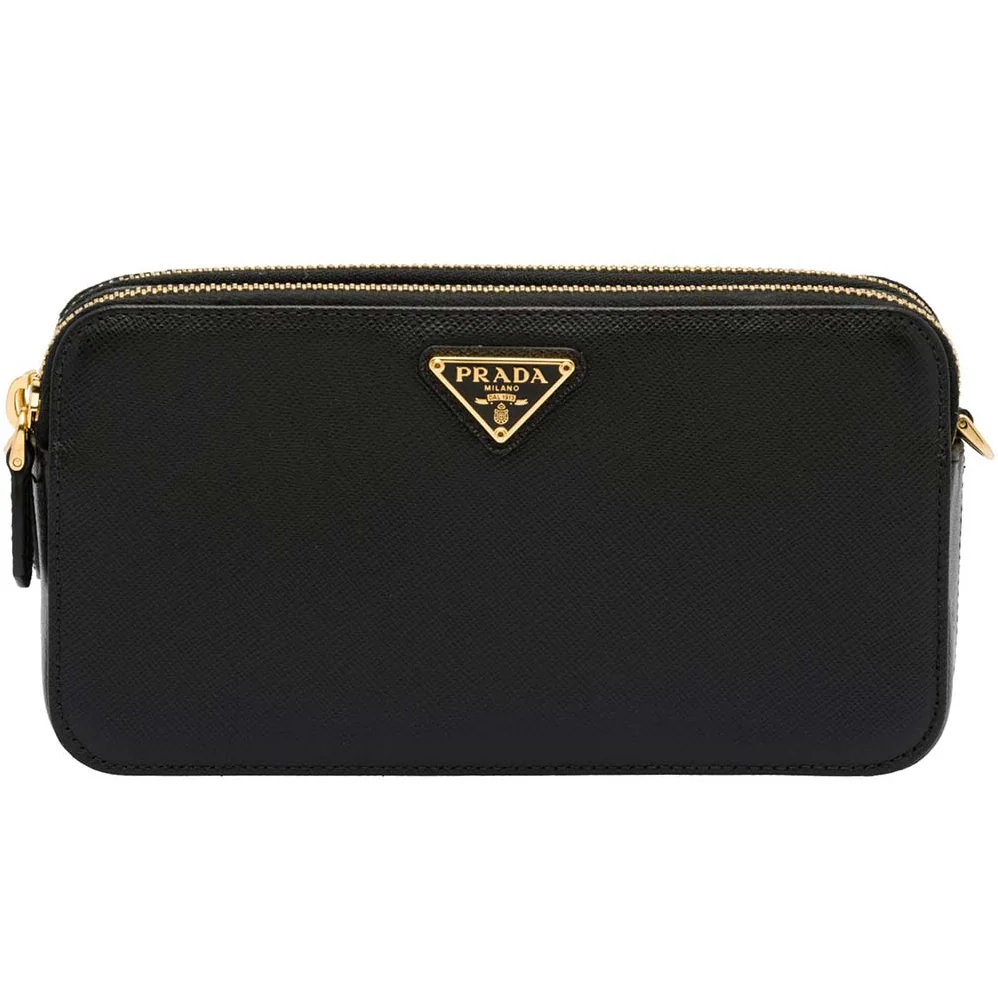 Prada Saffiano Leather Mini Shoulder Bag for Women in Black