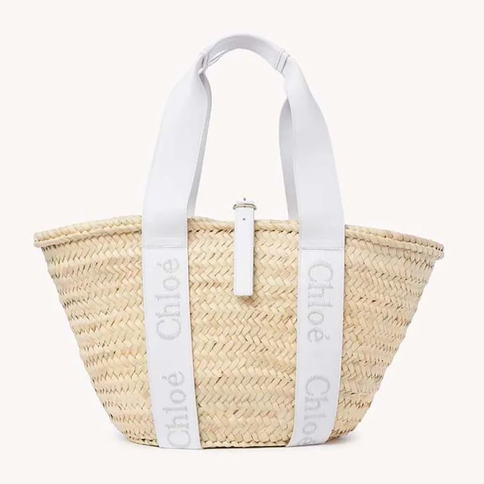 Chloe Sense Medium Basket for Women in White Chloe Sense Medium Basket for Women in White