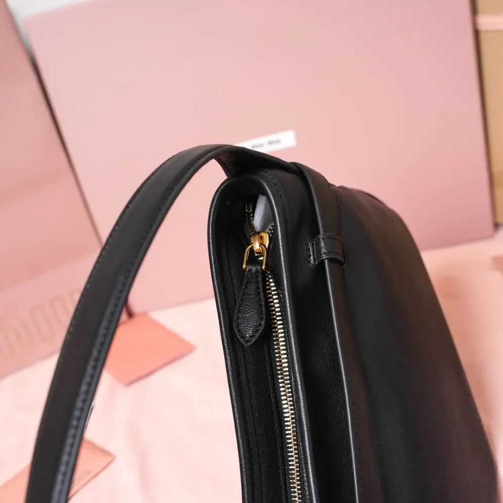 Miu Miu Aventure Nappa Leather Bag for Women in Black Miu Miu Aventure Nappa Leather Bag for Women in Black