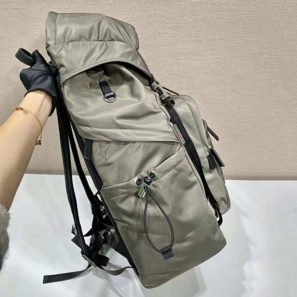 Prada Re-Nylon and Saffiano Leather Backpack for Men in Silver Prada Re-Nylon and Saffiano Leather Backpack for Men in Silver