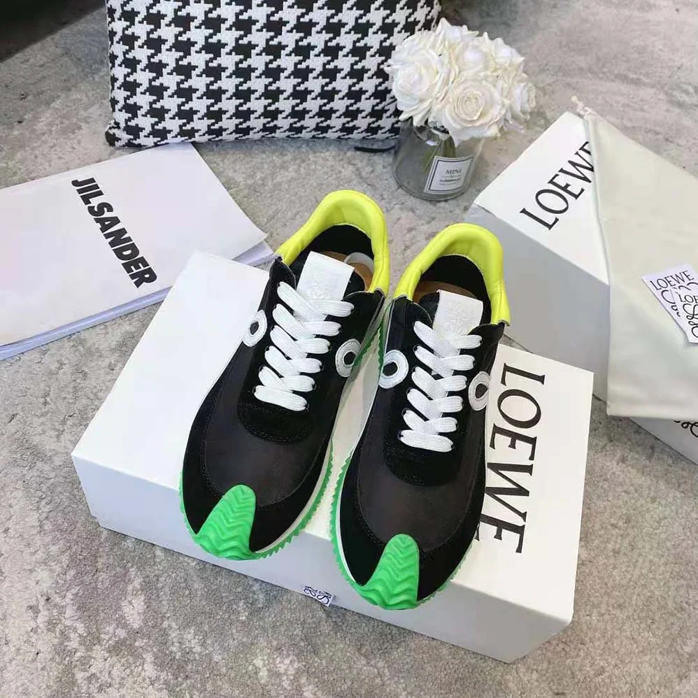 Loewe Flow Runner in Nylon and Suede for Women in Black Loewe Flow Runner in Nylon and Suede for Women in Black