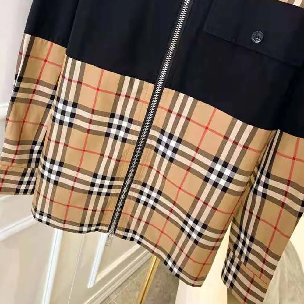 Burberry Contrast Panel Check Cotton Shirt for Women Burberry Contrast Panel Check Cotton Shirt for Women
