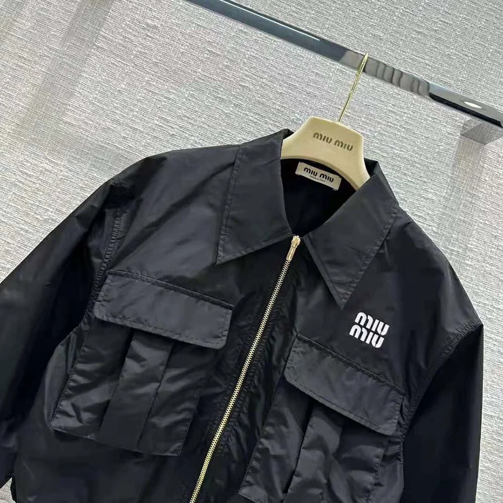 Miu Miu Technical Silk Blouson Jacket for Women
