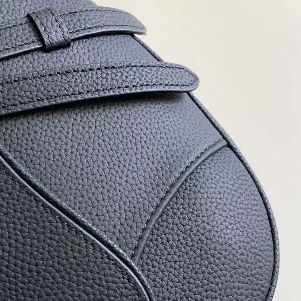 Dior Essentials Saddle Bag Black Grained Calfskin for Men