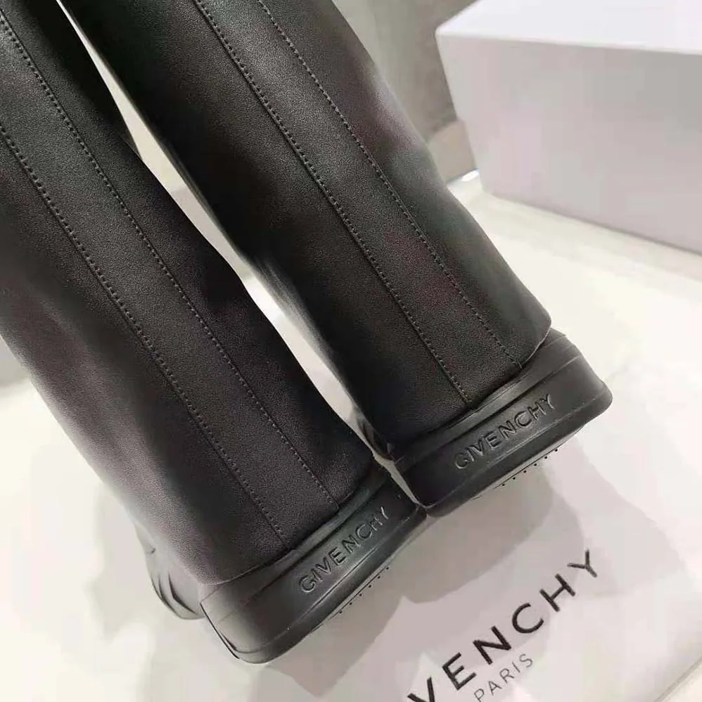Givenchy Shark Lock Biker Boots in Grained Leather for Women in Black Givenchy Shark Lock Biker Boots in Grained Leather for Women in Black