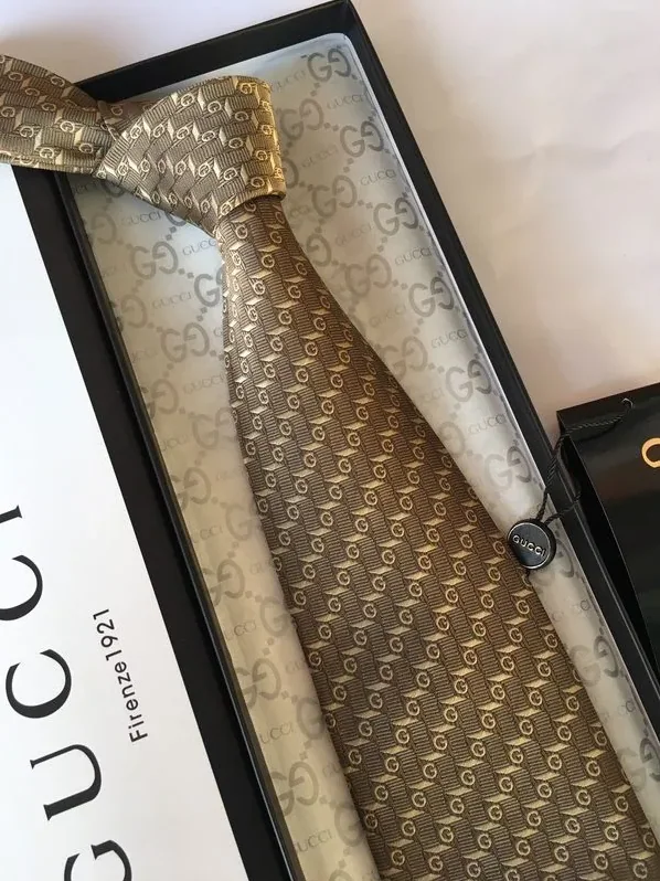 Gucci G Silk Jacquard Tie Yellow Copper GG for Men