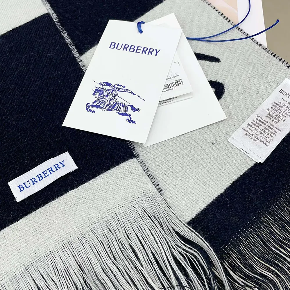 Burberry EKD Logo Wool Scarf for Unisex in Grey