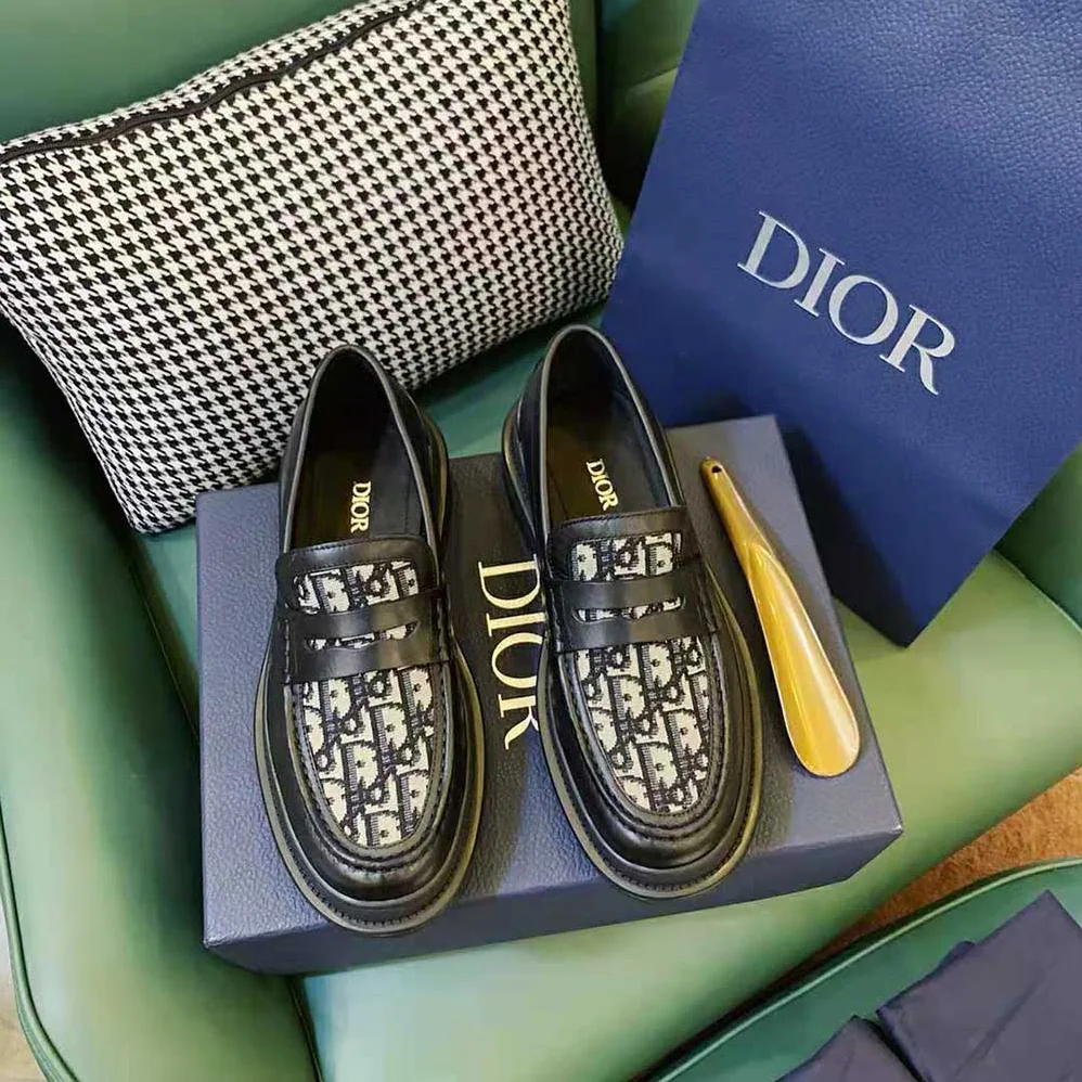 Dior Explorer Loafer Beige and Black Dior Oblique Jacquard for Men Dior Explorer Loafer Beige and Black Dior Oblique Jacquard for Men