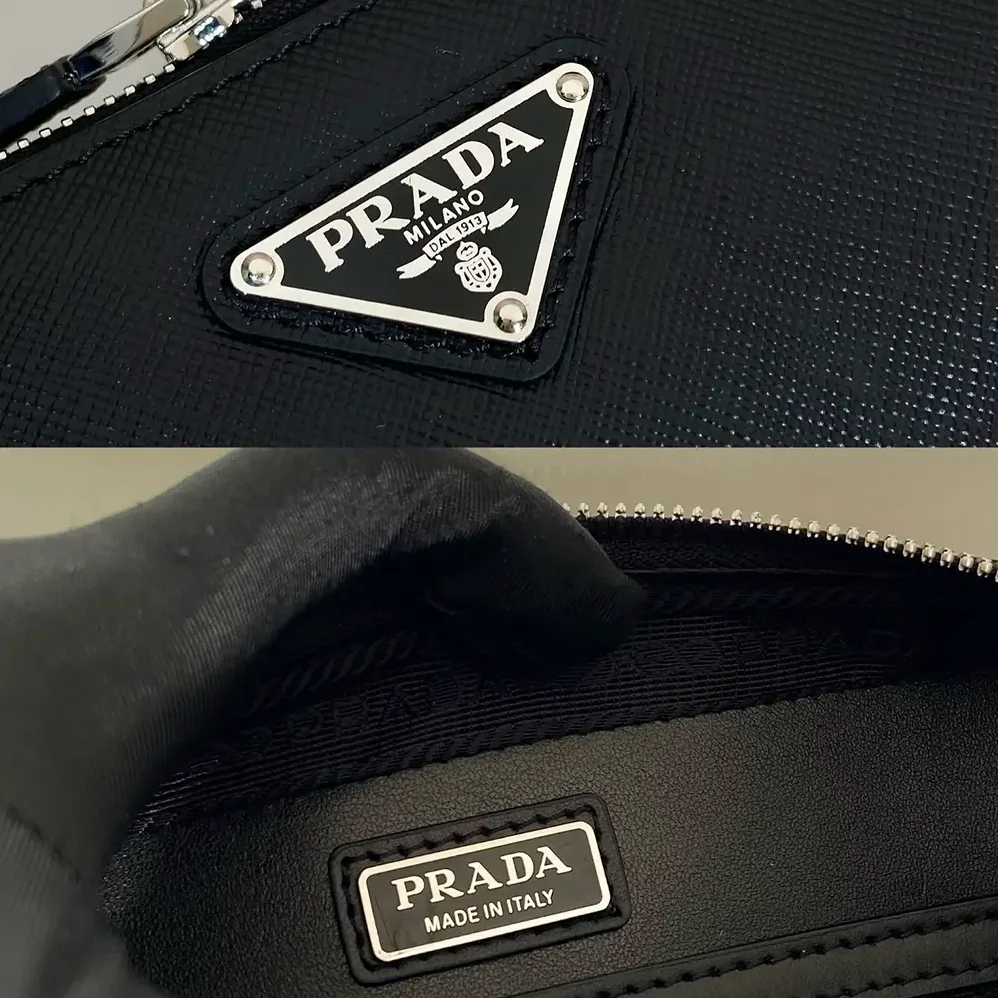 Prada Brique Saffiano Leather Bag for Men in Black Prada Brique Saffiano Leather Bag for Men in Black